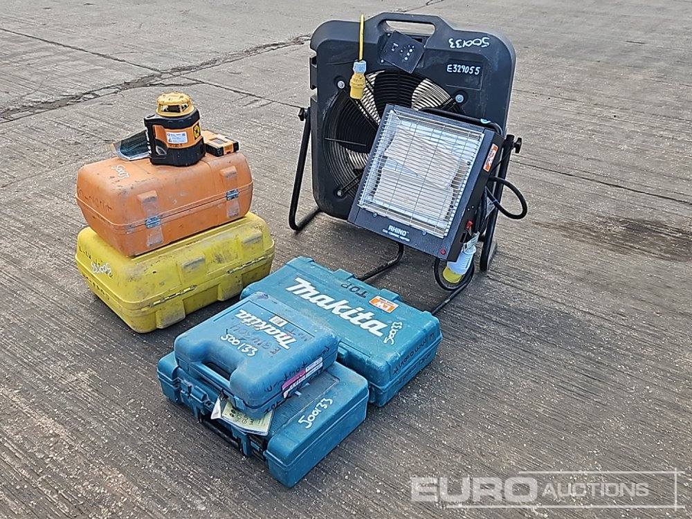 Laser Level (3 of), Makita 110Volt Heat Gun, Makita HR2470 240Volt Hammer Drill, Makita DJR186 Battery Reciprocating Saw, 110Volt Fan, 110Volt Space Heater - Pemanas konstruksi: gambar 1 Laser Level (3 of), Makita 110Volt Heat Gun, Makita HR2470 240Volt Hammer Drill, Makita DJR186 Battery Reciprocating Saw, 110Volt Fan, 110Volt Space Heater - Pemanas konstruksi: gambar 1