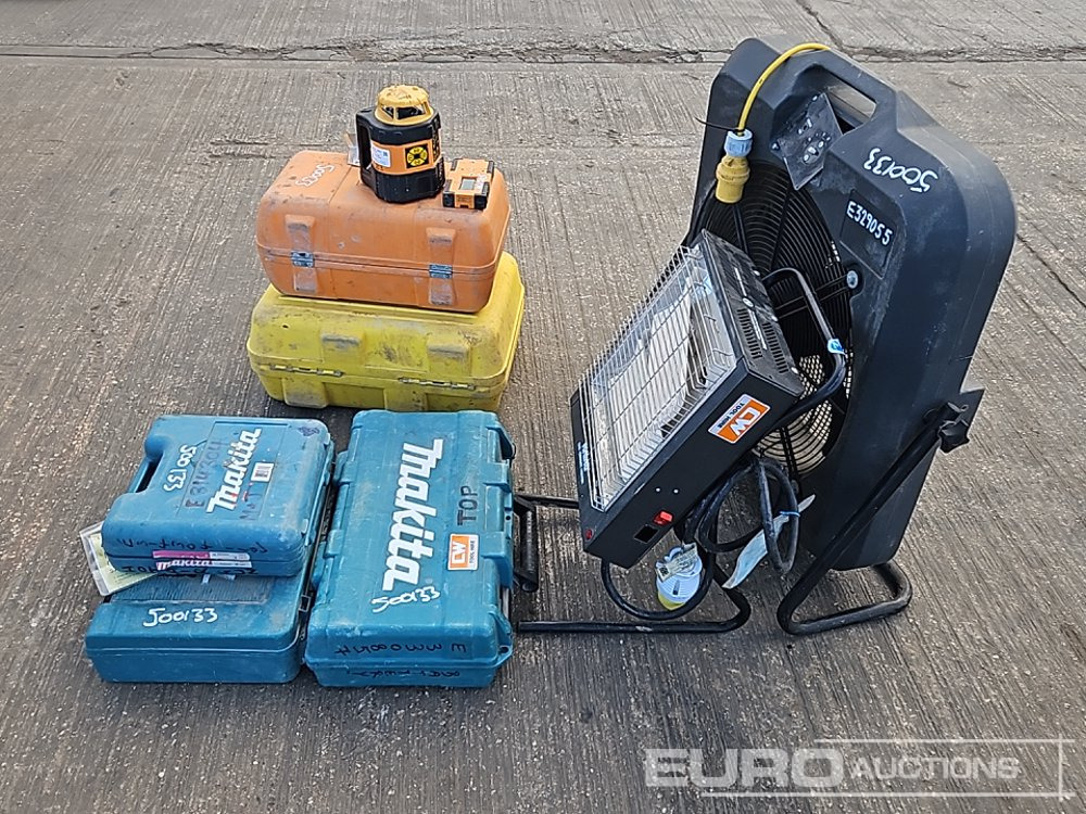 Laser Level (3 of), Makita 110Volt Heat Gun, Makita HR2470 240Volt Hammer Drill, Makita DJR186 Battery Reciprocating Saw, 110Volt Fan, 110Volt Space Heater - Pemanas konstruksi: gambar 2 Laser Level (3 of), Makita 110Volt Heat Gun, Makita HR2470 240Volt Hammer Drill, Makita DJR186 Battery Reciprocating Saw, 110Volt Fan, 110Volt Space Heater - Pemanas konstruksi: gambar 2