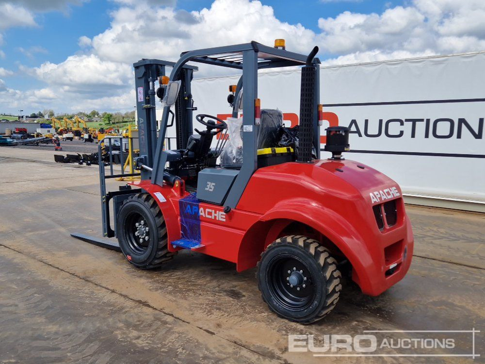 Forklift medan kasar Unused 2025 Apache CPCD35 Diesel Rough Terrain Forklift, 2 Stage Mast, Sideshift: gambar 6