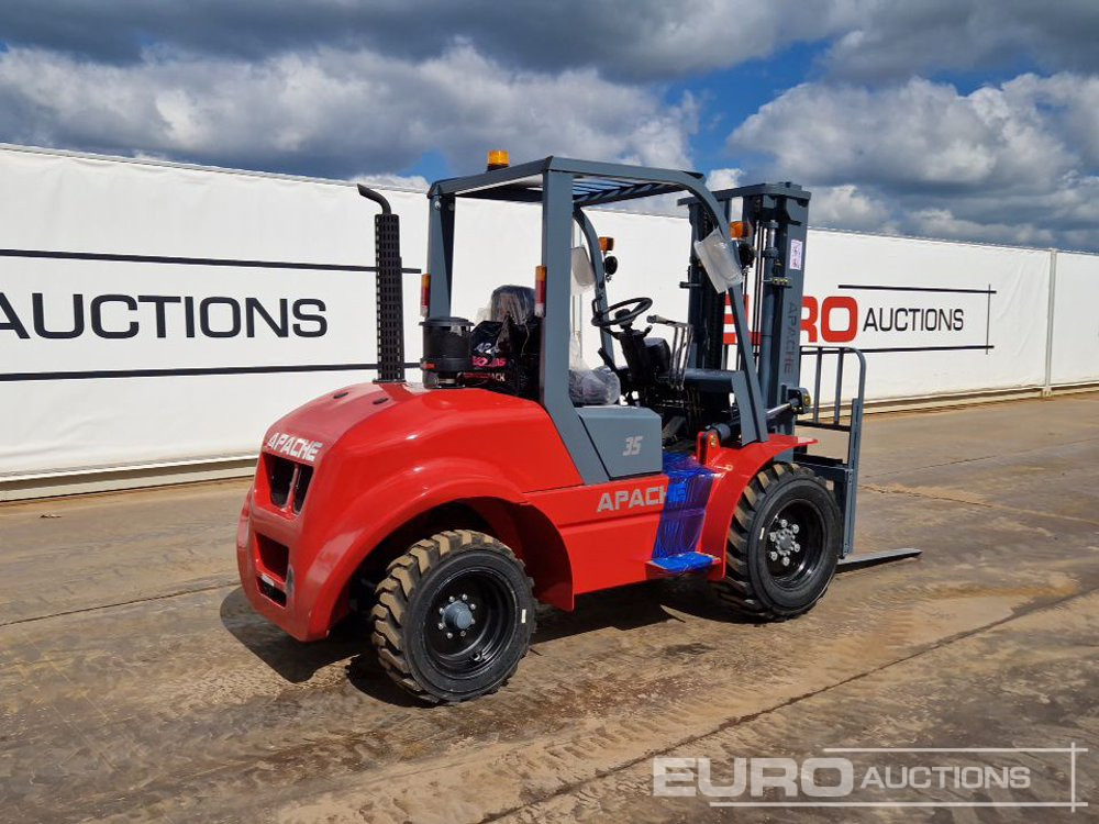 Forklift medan kasar Unused 2025 Apache CPCD35 Diesel Rough Terrain Forklift, 2 Stage Mast, Sideshift: gambar 10