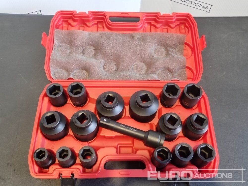 Unused 2026 Boss 1" 17pc Pneumatic Socket Set, 8" Extension Rod - Peralatan bengkel: gambar 1 Unused 2026 Boss 1" 17pc Pneumatic Socket Set, 8" Extension Rod - Peralatan bengkel: gambar 1
