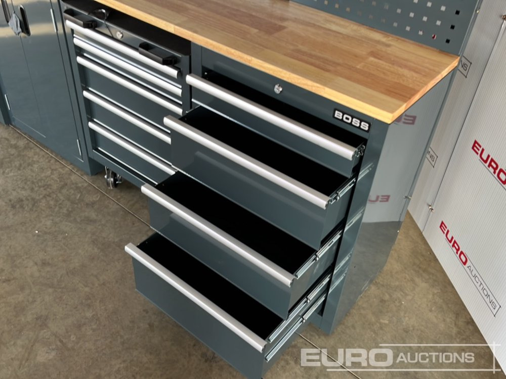 Peralatan bengkel Unused Boss 2.6m 9 Drawer, 5 Cabinet Tool Station: gambar 21