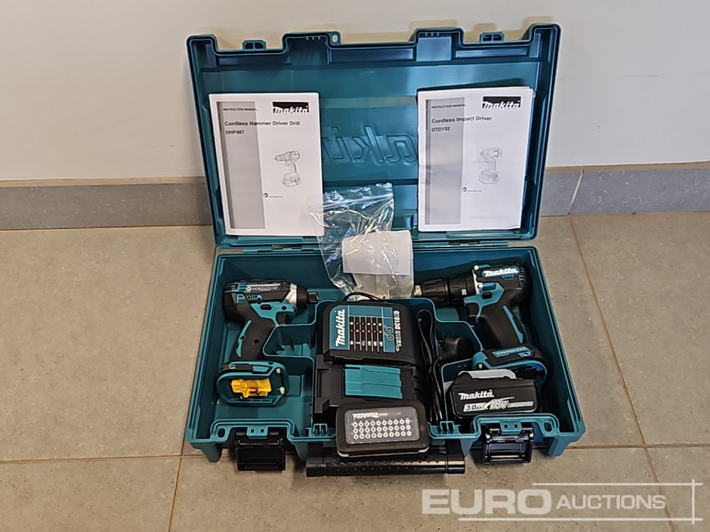 Unused Makita DHP453 18V LXT Combi Dril, Makita DTD152 18V LXT Impact Driver, Battery, Charger, Bit Set - Peralatan bengkel: gambar 2 Unused Makita DHP453 18V LXT Combi Dril, Makita DTD152 18V LXT Impact Driver, Battery, Charger, Bit Set - Peralatan bengkel: gambar 2