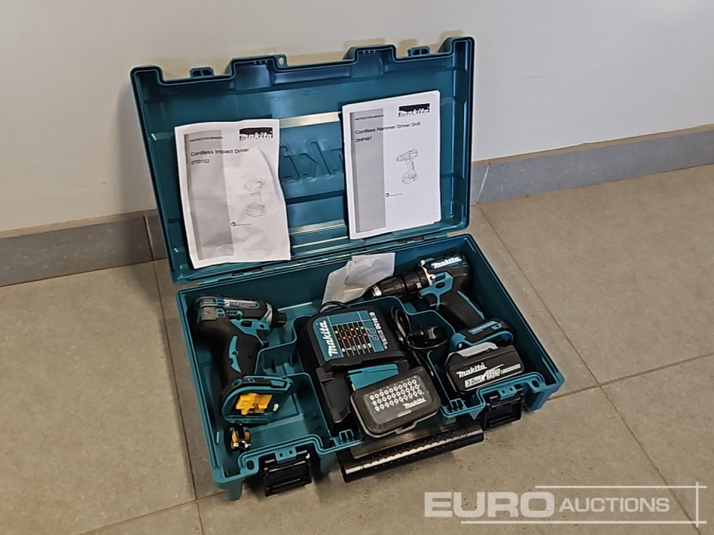 Unused Makita DHP453 18V LXT Combi Dril, Makita DTD152 18V LXT Impact Driver, Battery, Charger, Bit Set - Peralatan bengkel: gambar 1 Unused Makita DHP453 18V LXT Combi Dril, Makita DTD152 18V LXT Impact Driver, Battery, Charger, Bit Set - Peralatan bengkel: gambar 1