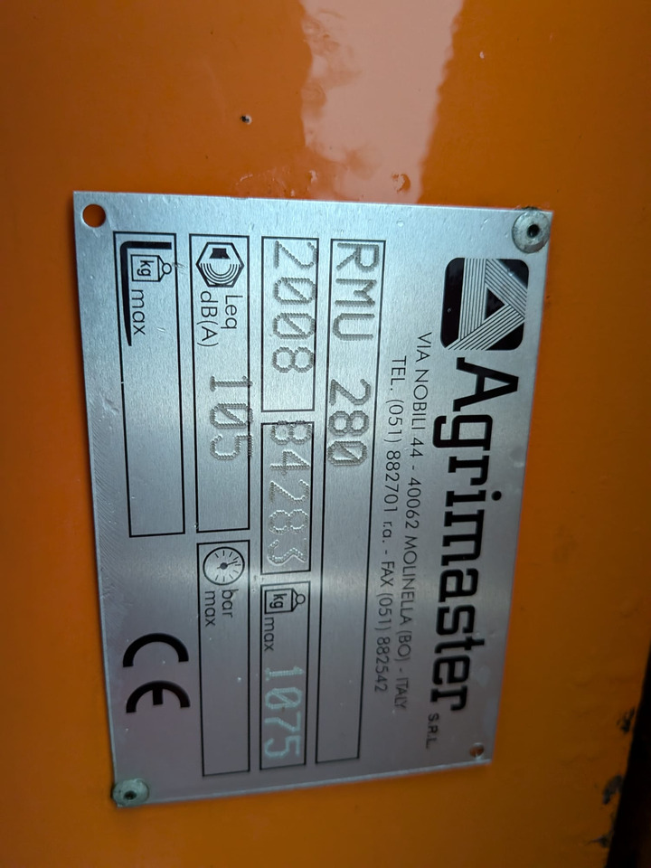 Mesin pemotong chopper Trincia asse orrizontale usata Agrimaster RMU 280: gambar 6 Mesin pemotong chopper Trincia asse orrizontale usata Agrimaster RMU 280: gambar 6