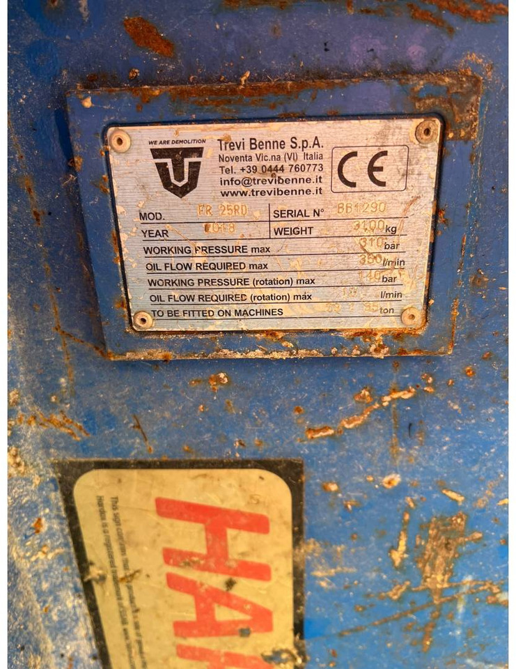 TREVI FR25RD/TREVIBENNE/BROYEUR/ CRUSHER - Gunting pembongkaran untuk Peralatan konstruksi: gambar 2 TREVI FR25RD/TREVIBENNE/BROYEUR/ CRUSHER - Gunting pembongkaran untuk Peralatan konstruksi: gambar 2