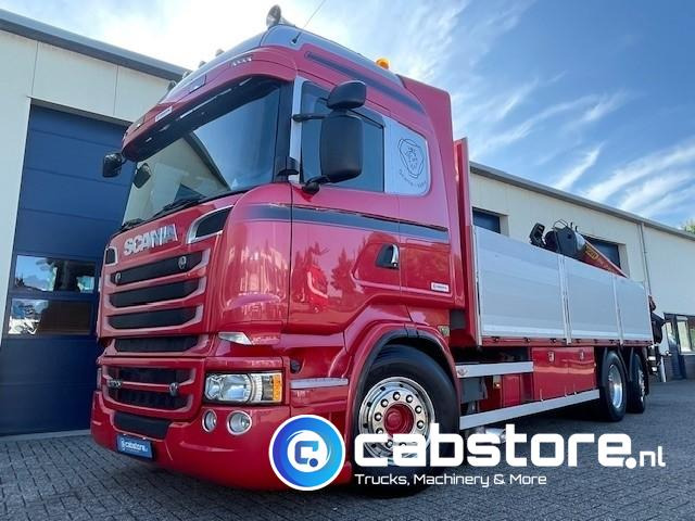 Scania R520 LB6X2*4HNB Euro 6 - Bouwjaar 2013 - Highline - Opticruise - Open box + Palfinger PK 24001-K B Autolaadkraan - Good condition ! - Truk flatbed, Truk derek: gambar 1 Scania R520 LB6X2*4HNB Euro 6 - Bouwjaar 2013 - Highline - Opticruise - Open box + Palfinger PK 24001-K B Autolaadkraan - Good condition ! - Truk flatbed, Truk derek: gambar 1