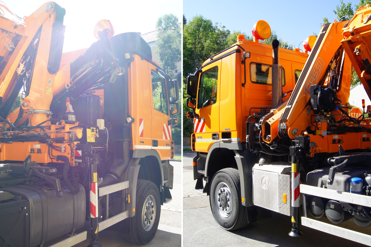 MERCEDES-BENZ ACTROS 1836 /4x4/TÜV/FASSI 110/MEILLER/Winterdienst/Wechselsystem - Truk jungkit, Truk derek: gambar 5 MERCEDES-BENZ ACTROS 1836 /4x4/TÜV/FASSI 110/MEILLER/Winterdienst/Wechselsystem - Truk jungkit, Truk derek: gambar 5