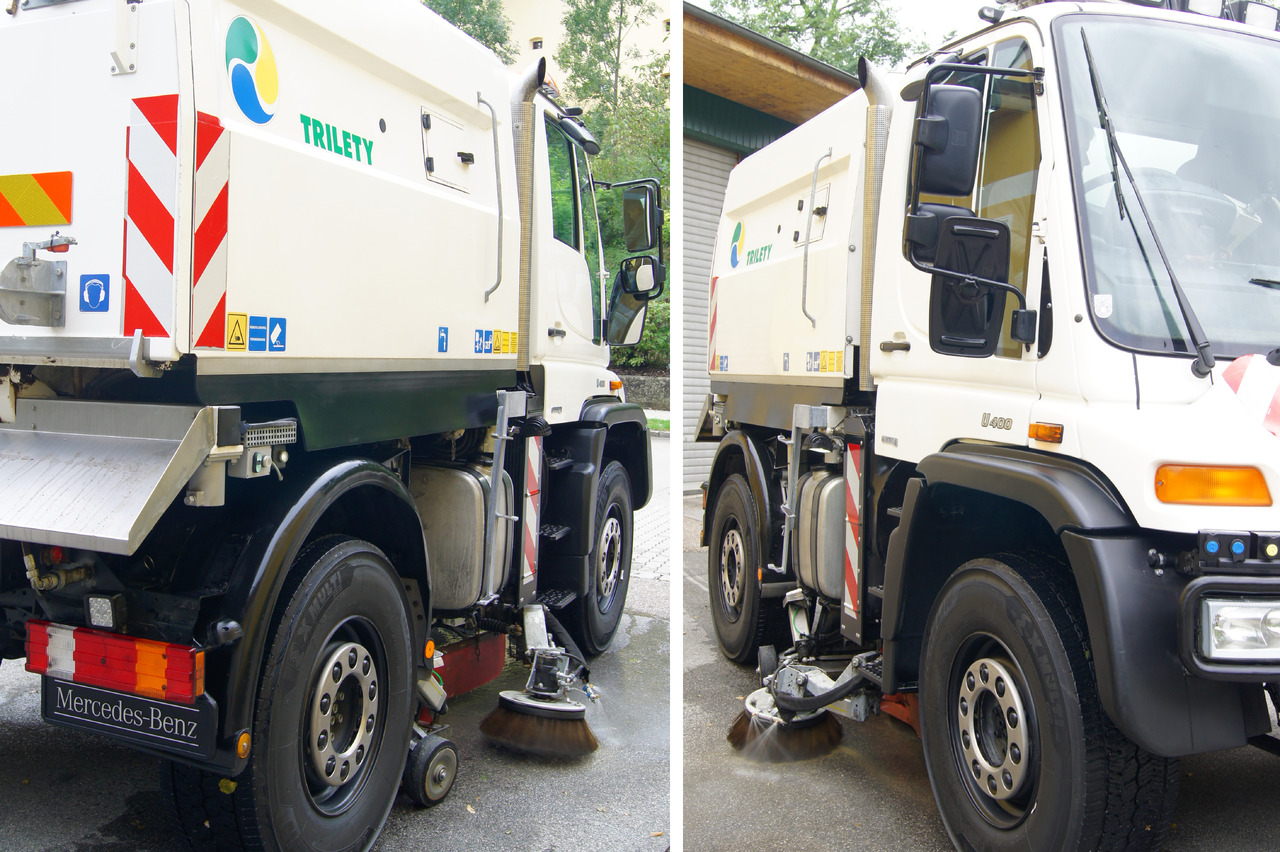 Penyapu jalan MERCEDES-BENZ Unimog U400 + TRILETY Kehrmaschine/TÜV/EUR4/Leistungshydraulik: gambar 6