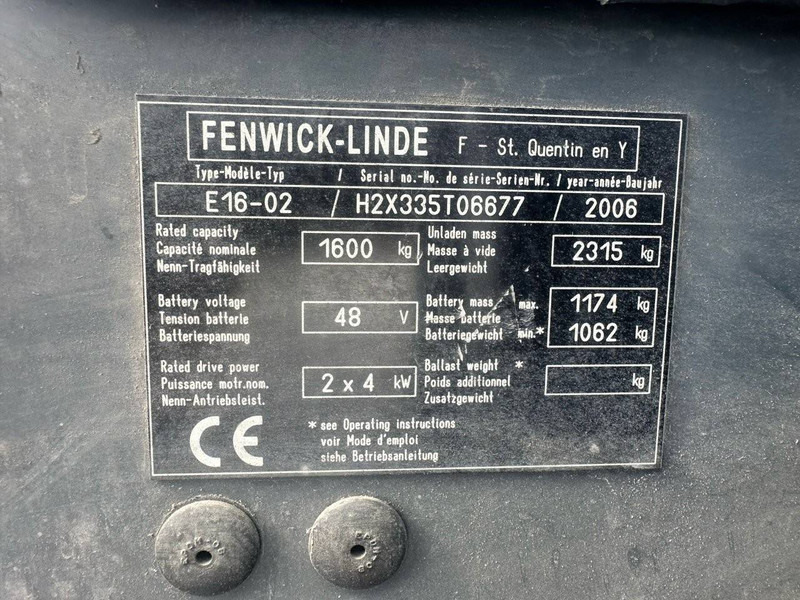 Fenwick-Linde E16-02 - Forklift listrik: gambar 4 Fenwick-Linde E16-02 - Forklift listrik: gambar 4