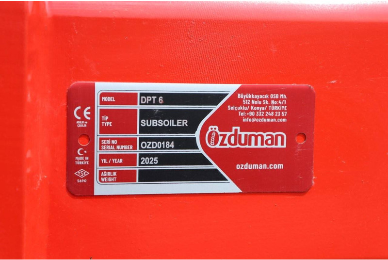 Bajak subsoil baru Özduman DPT 6 Subsoiler: gambar 20