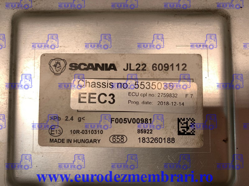 CALCULATOR EEC3 SCANIA NGS 2759832, 2793523 - ECU untuk Truk: gambar 2 CALCULATOR EEC3 SCANIA NGS 2759832, 2793523 - ECU untuk Truk: gambar 2