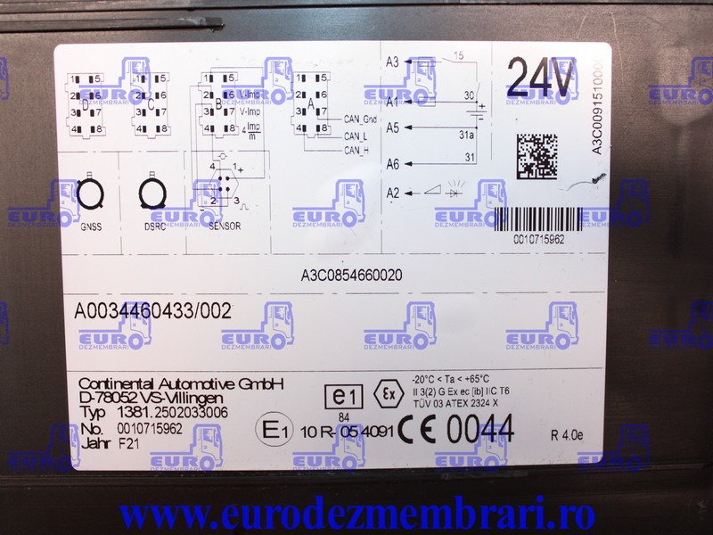 TAHOGRAF CONTINENTAL MERCEDES ACTROS MP5 A0034460433 - ECU untuk Truk: gambar 4 TAHOGRAF CONTINENTAL MERCEDES ACTROS MP5 A0034460433 - ECU untuk Truk: gambar 4