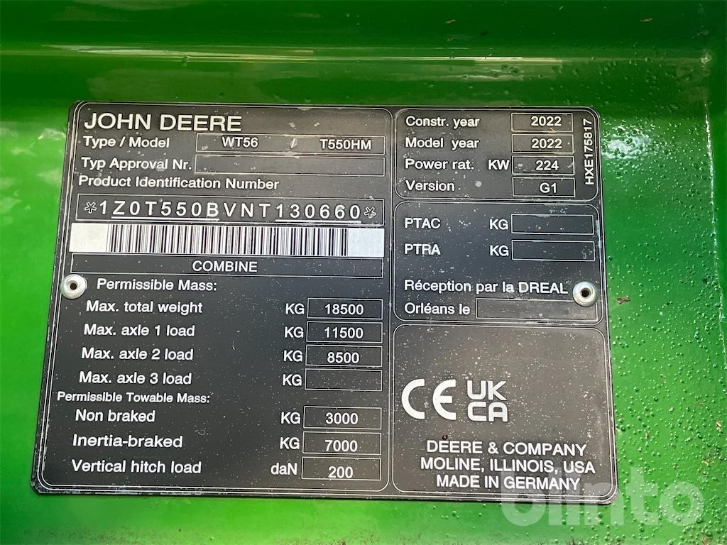 John Deere WT56 T550HM mit 620R (2022) - Pemanen gabungan: gambar 5 John Deere WT56 T550HM mit 620R (2022) - Pemanen gabungan: gambar 5