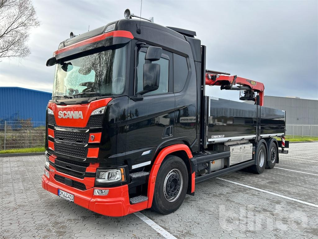 Scania R 460 B6x2*4NB Baustoffpritsche & Palfinger PK 22.001 L TEC7 Ladekran - Truk flatbed, Truk derek: gambar 1 Scania R 460 B6x2*4NB Baustoffpritsche & Palfinger PK 22.001 L TEC7 Ladekran - Truk flatbed, Truk derek: gambar 1