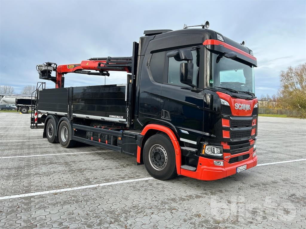 Scania R 460 B6x2*4NB Baustoffpritsche & Palfinger PK 22.001 L TEC7 Ladekran - Truk flatbed, Truk derek: gambar 2 Scania R 460 B6x2*4NB Baustoffpritsche & Palfinger PK 22.001 L TEC7 Ladekran - Truk flatbed, Truk derek: gambar 2