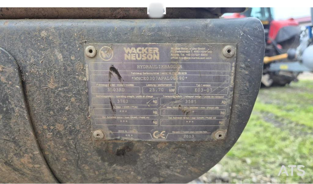Wacker Neuson 3503RD (2013) - Ekskavator mini: gambar 5 Wacker Neuson 3503RD (2013) - Ekskavator mini: gambar 5