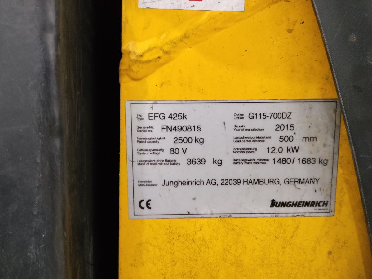 Jungheinrich EFG425K - Forklift listrik: gambar 5 Jungheinrich EFG425K - Forklift listrik: gambar 5