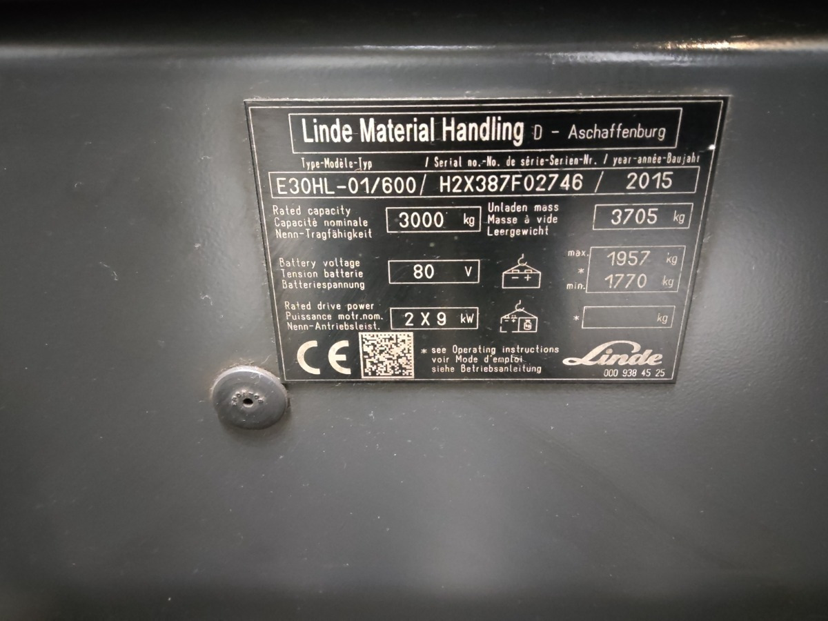 Linde E30HL-01/600 - Forklift listrik: gambar 5 Linde E30HL-01/600 - Forklift listrik: gambar 5