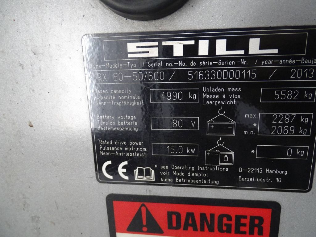 Still RX60-50/600 - Forklift listrik: gambar 5 Still RX60-50/600 - Forklift listrik: gambar 5
