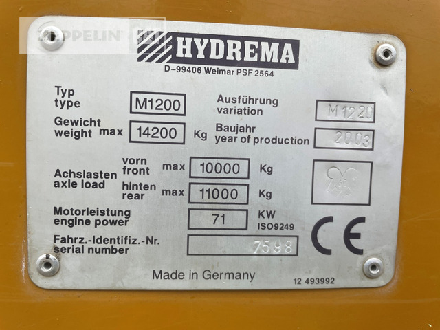 Ekskavator roda Hydrema(Weimar) M1220: gambar 8