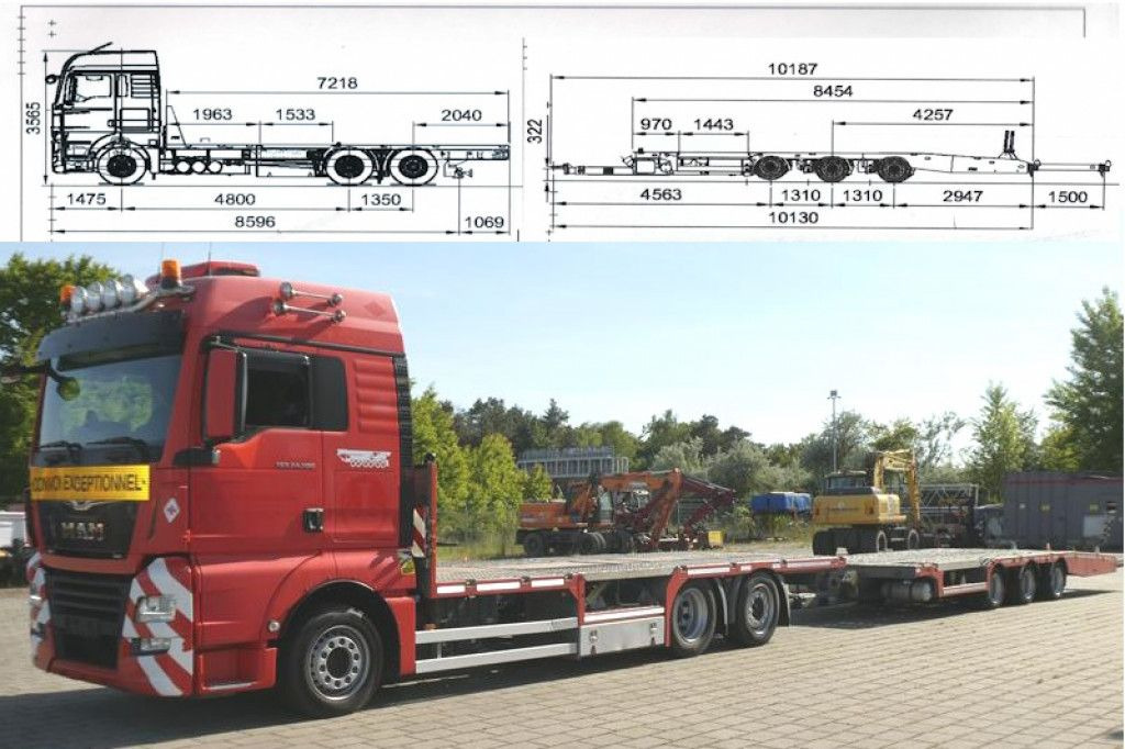 MAN TG-X 24.500 6x2-4 LL-U Pritsche Maschinentranspo - Truk flatbed: gambar 1 MAN TG-X 24.500 6x2-4 LL-U Pritsche Maschinentranspo - Truk flatbed: gambar 1
