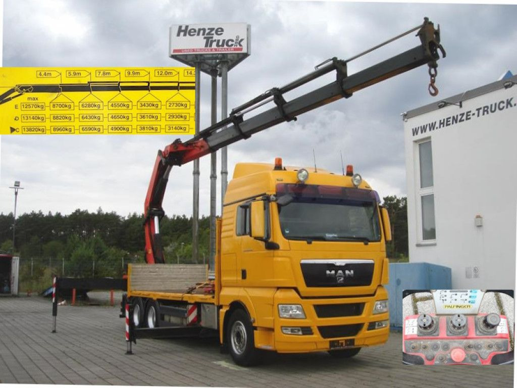 MAN TG-X 26.440 6x4 BL Pritsche Heckkran Palf. PK 42 - Truk flatbed, Truk derek: gambar 1 MAN TG-X 26.440 6x4 BL Pritsche Heckkran Palf. PK 42 - Truk flatbed, Truk derek: gambar 1